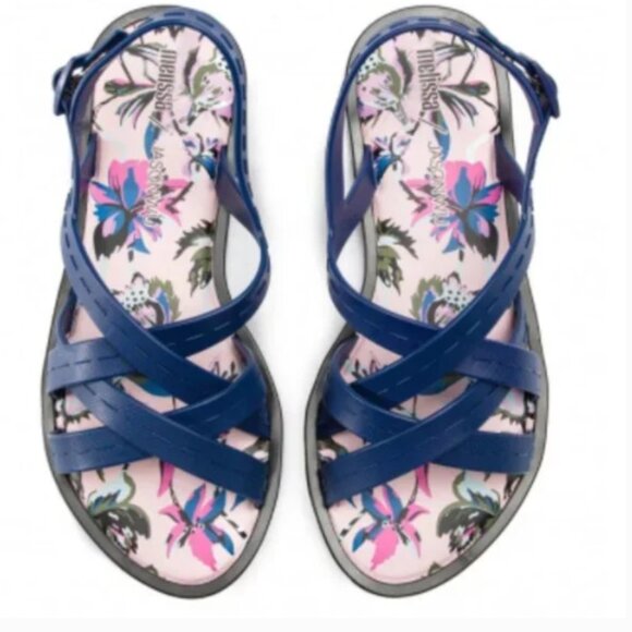 Melissa + Jason Wu HAILEY NAVY BLUE Sandal 7 - Picture 4 of 5